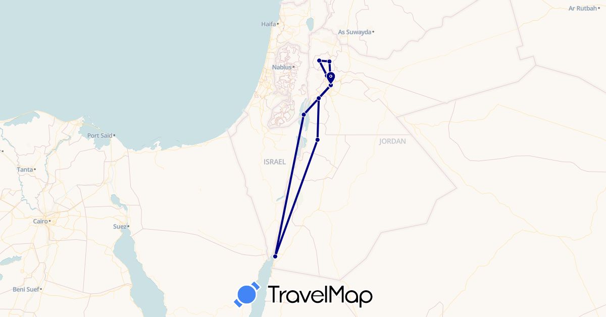 TravelMap itinerary: driving in Jordan, Palestinian Territories (Asia)